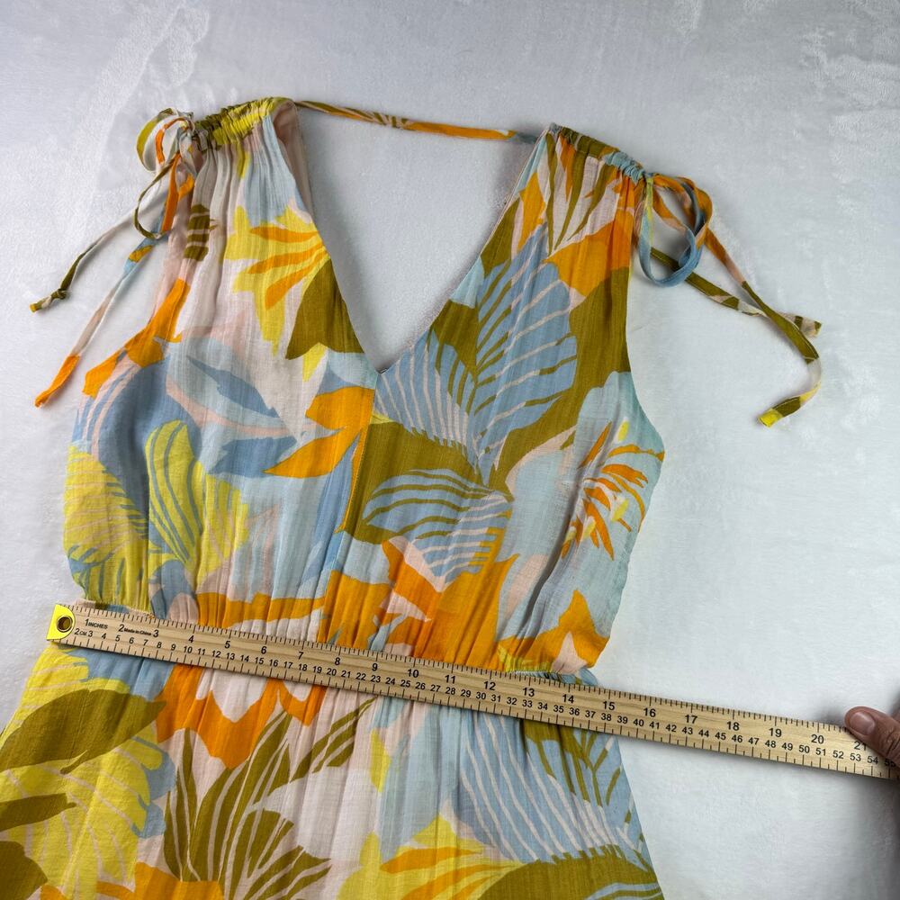 1.STATE Tropical Floral Maxi Dress Women Small Flowy Wedding Cruise Resort Boho - Picture 7 of 15